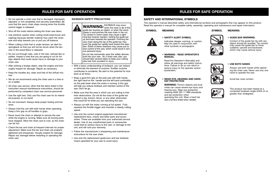 Warning, Rules for safe operation | MTD PS User Manual | Page 4 / 68