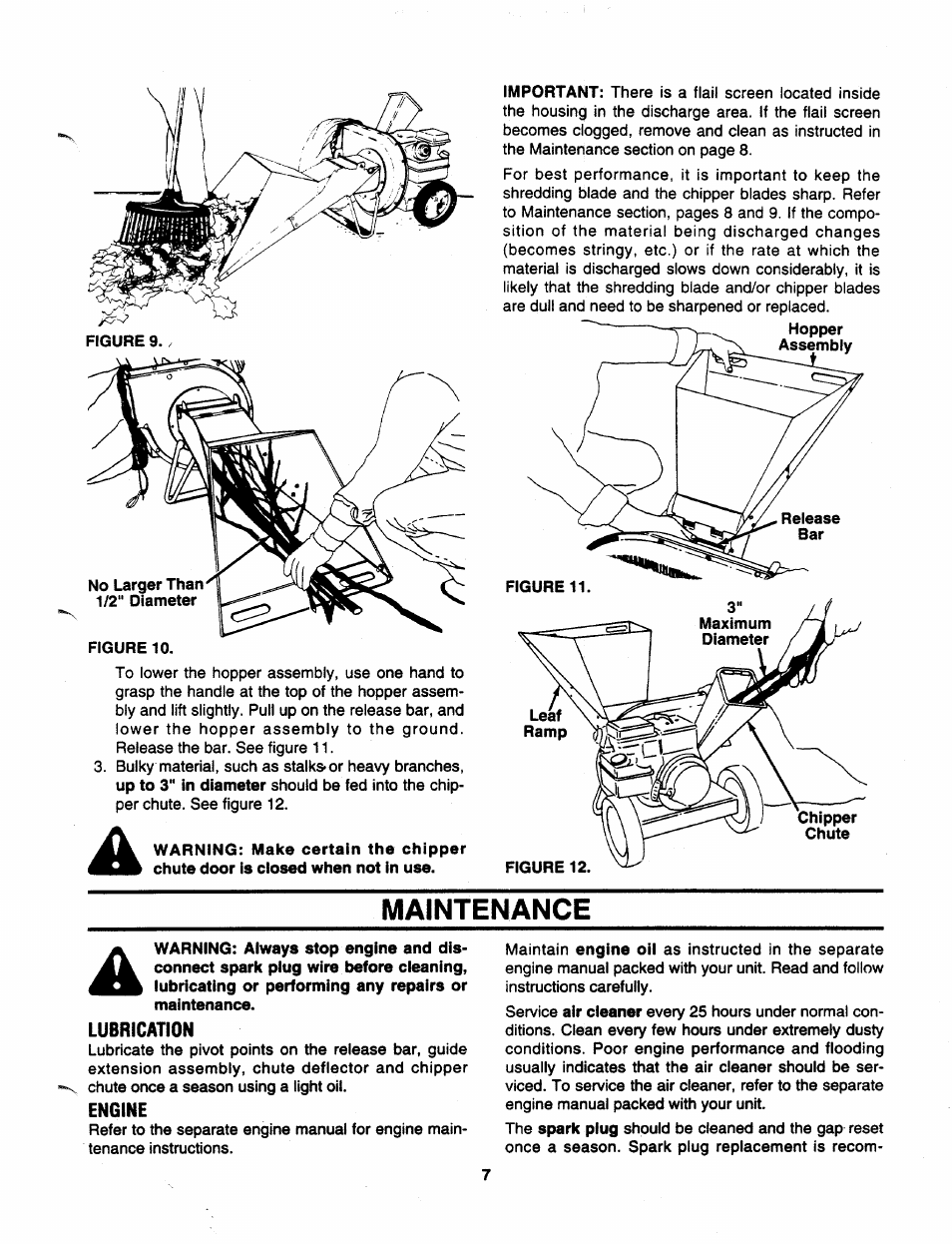 Maintenance, Lubrication, Engine | MTD 243-645C000 User Manual | Page 7 / 12