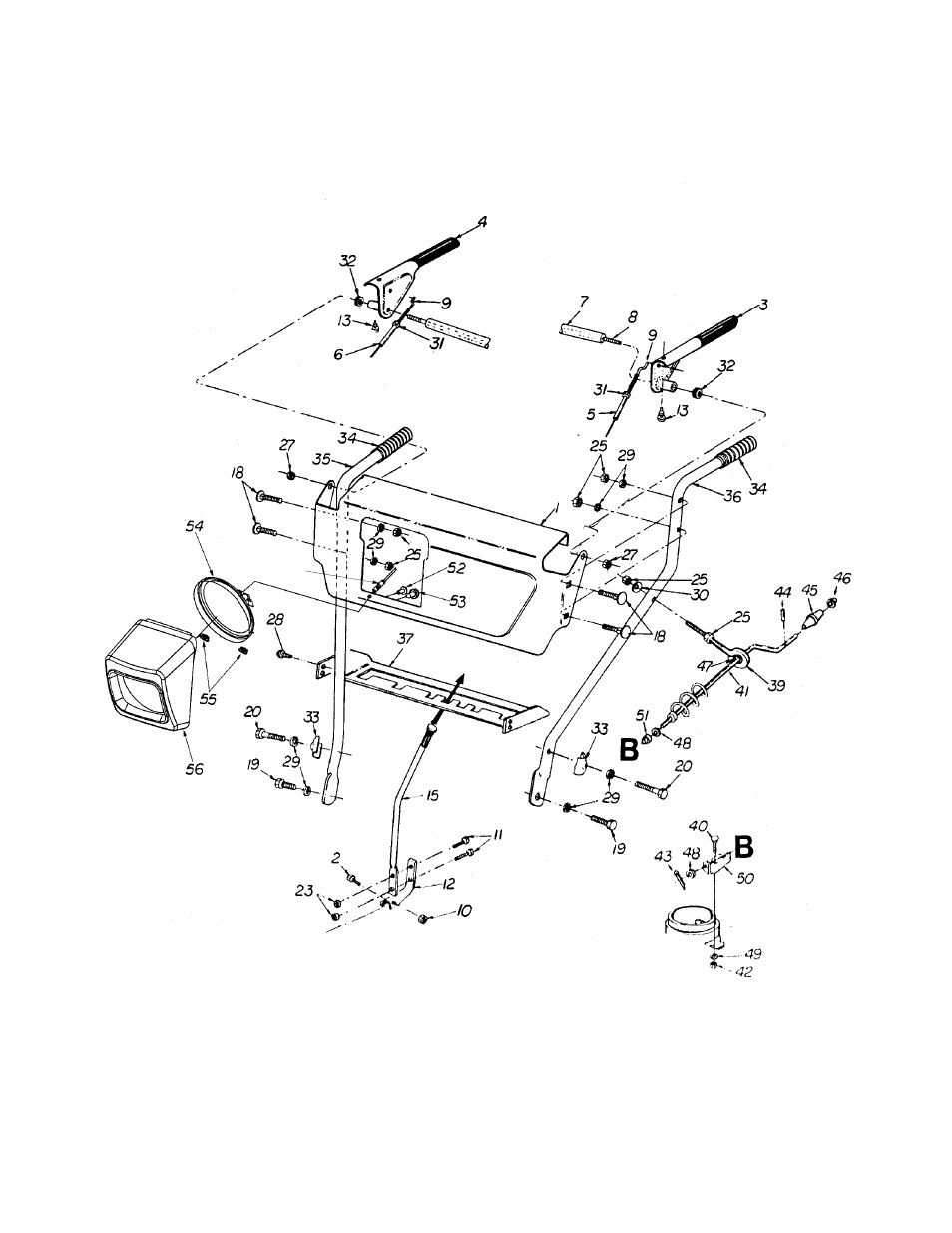 Handle assembly | MTD E665E User Manual | Page 20 / 28