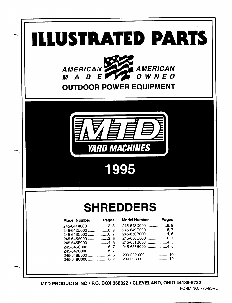 MTD Shredder 770-95-7B User Manual | 12 pages