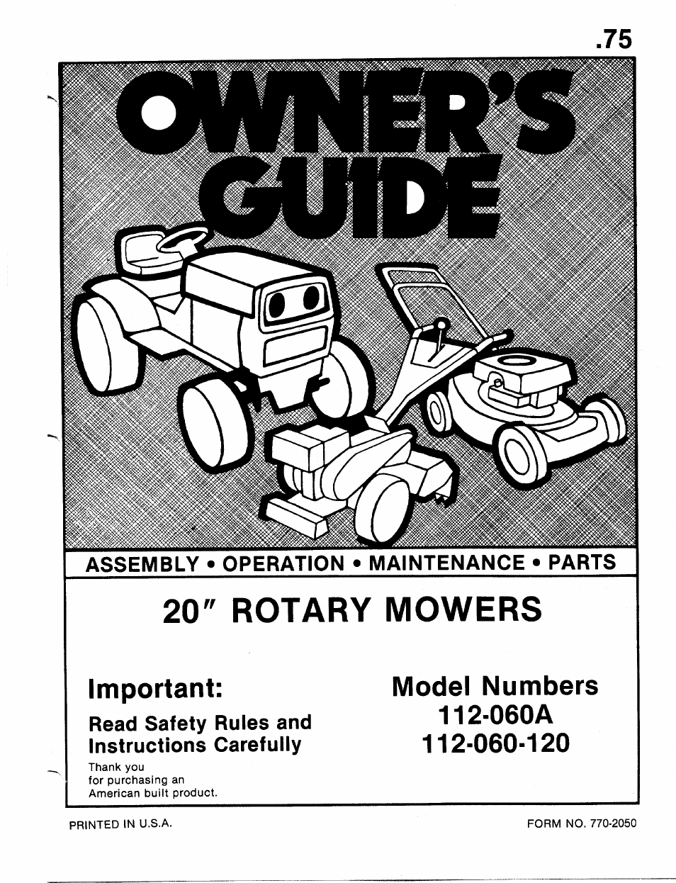 MTD 112-060A User Manual | 12 pages