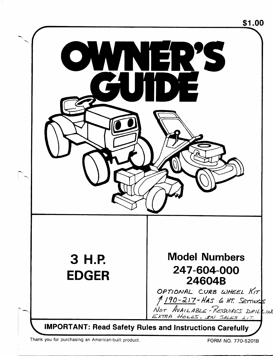 MTD 24604B User Manual | 14 pages