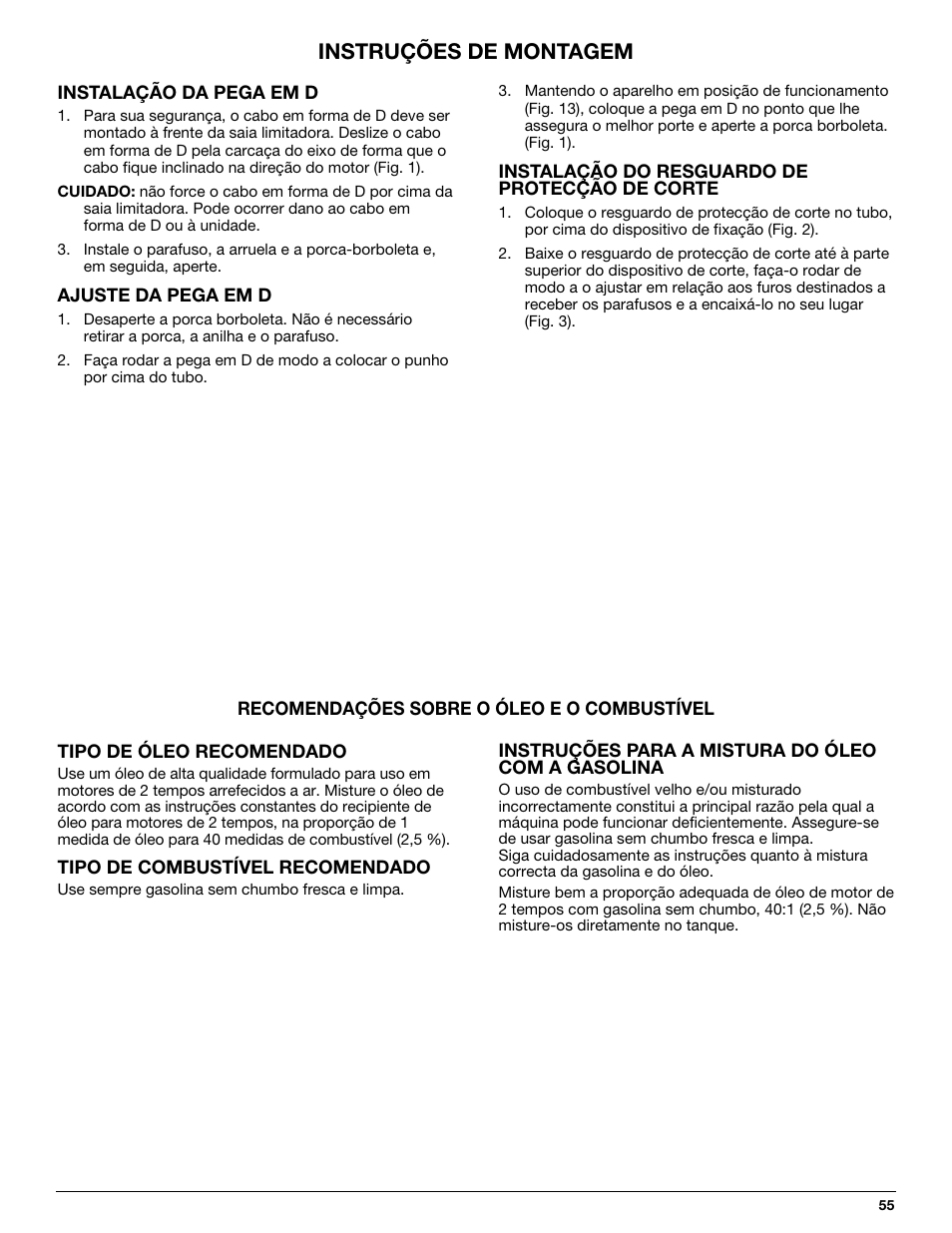 Instruções de montagem | MTD 710 User Manual | Page 55 / 72