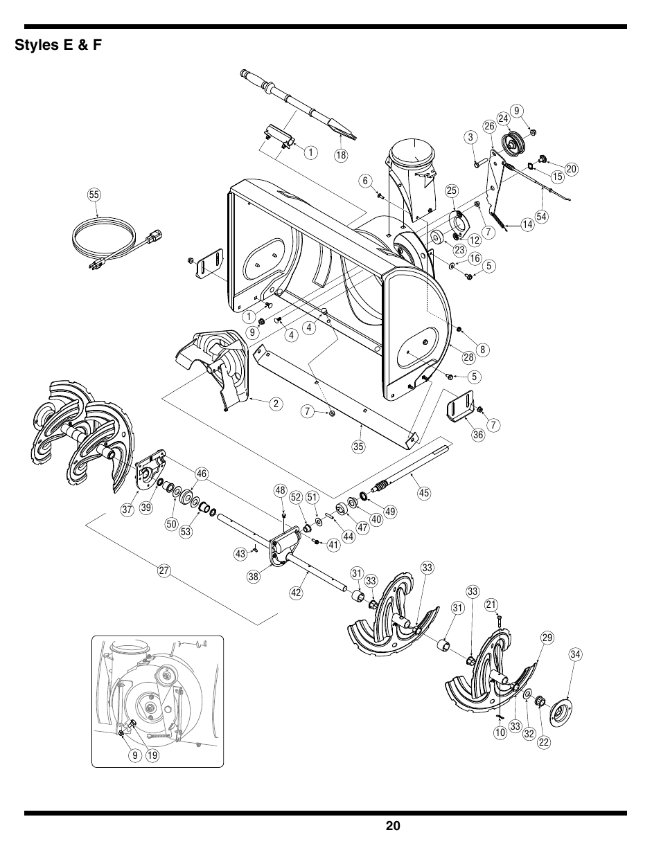 Styles e & f | MTD 769-01275D User Manual | Page 20 / 28