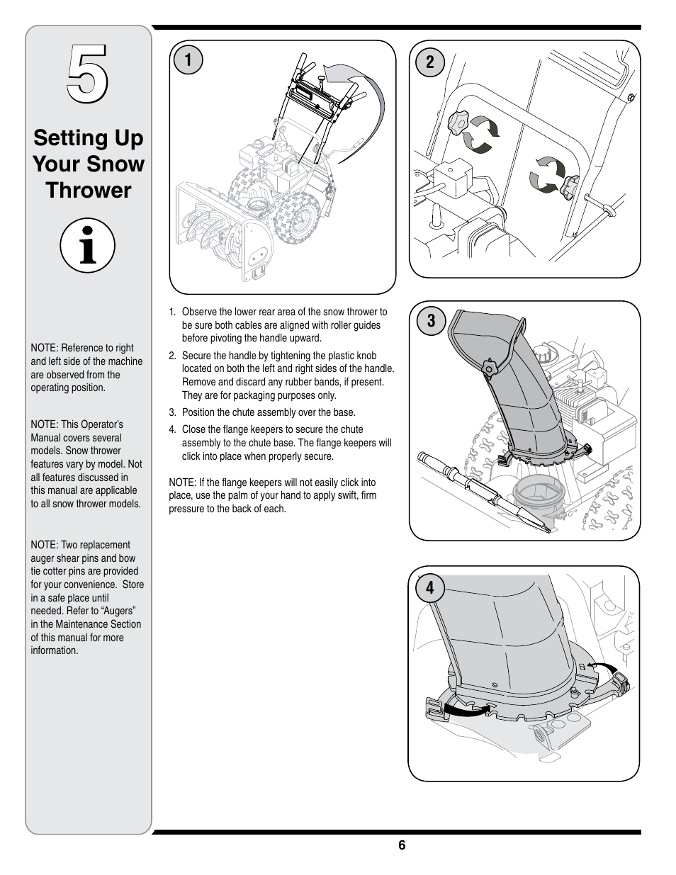 Setting up your snow thrower | MTD 769-01275D User Manual | Page 6 / 28