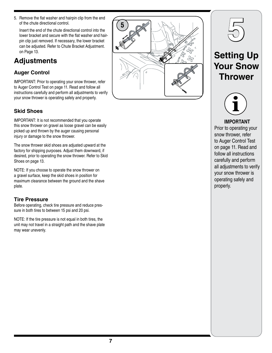 Setting up your snow thrower | MTD 769-01275D User Manual | Page 7 / 28