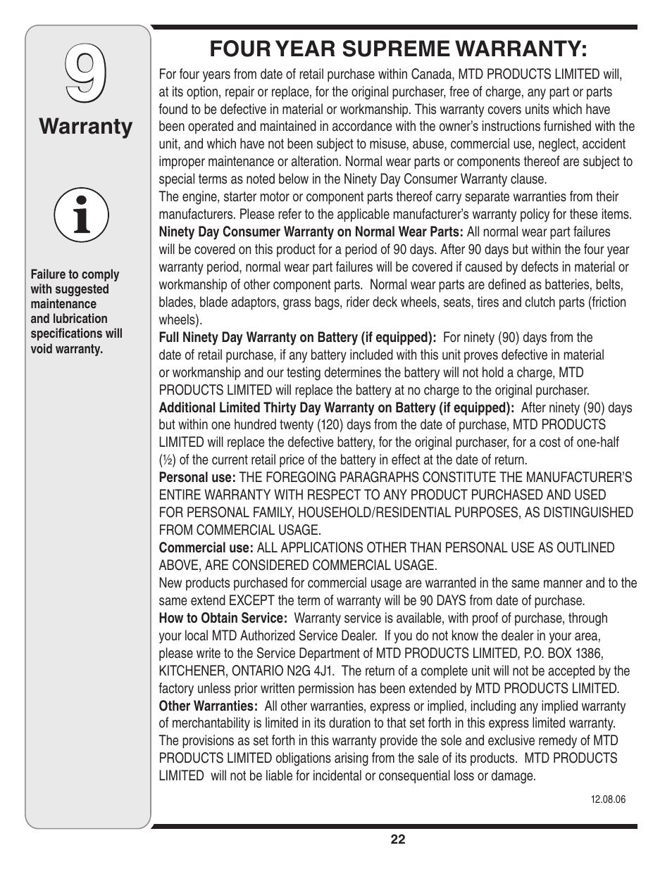 MTD 769-03342 User Manual | Page 22 / 56