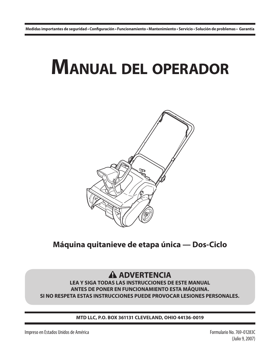Anual, Operador | MTD 769-01283C User Manual | Page 17 / 32