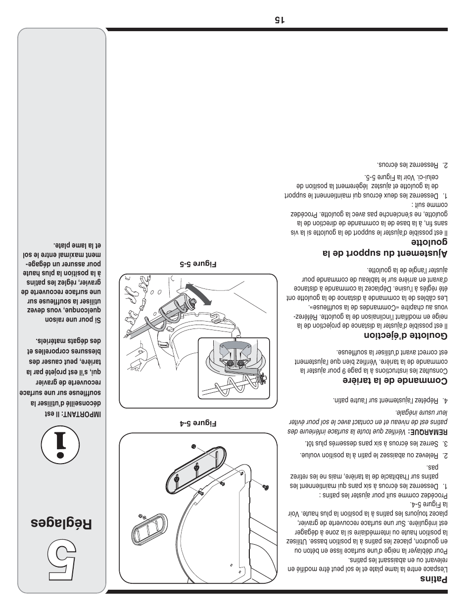 Réglag es | MTD 769-04100 28 User Manual | Page 42 / 56