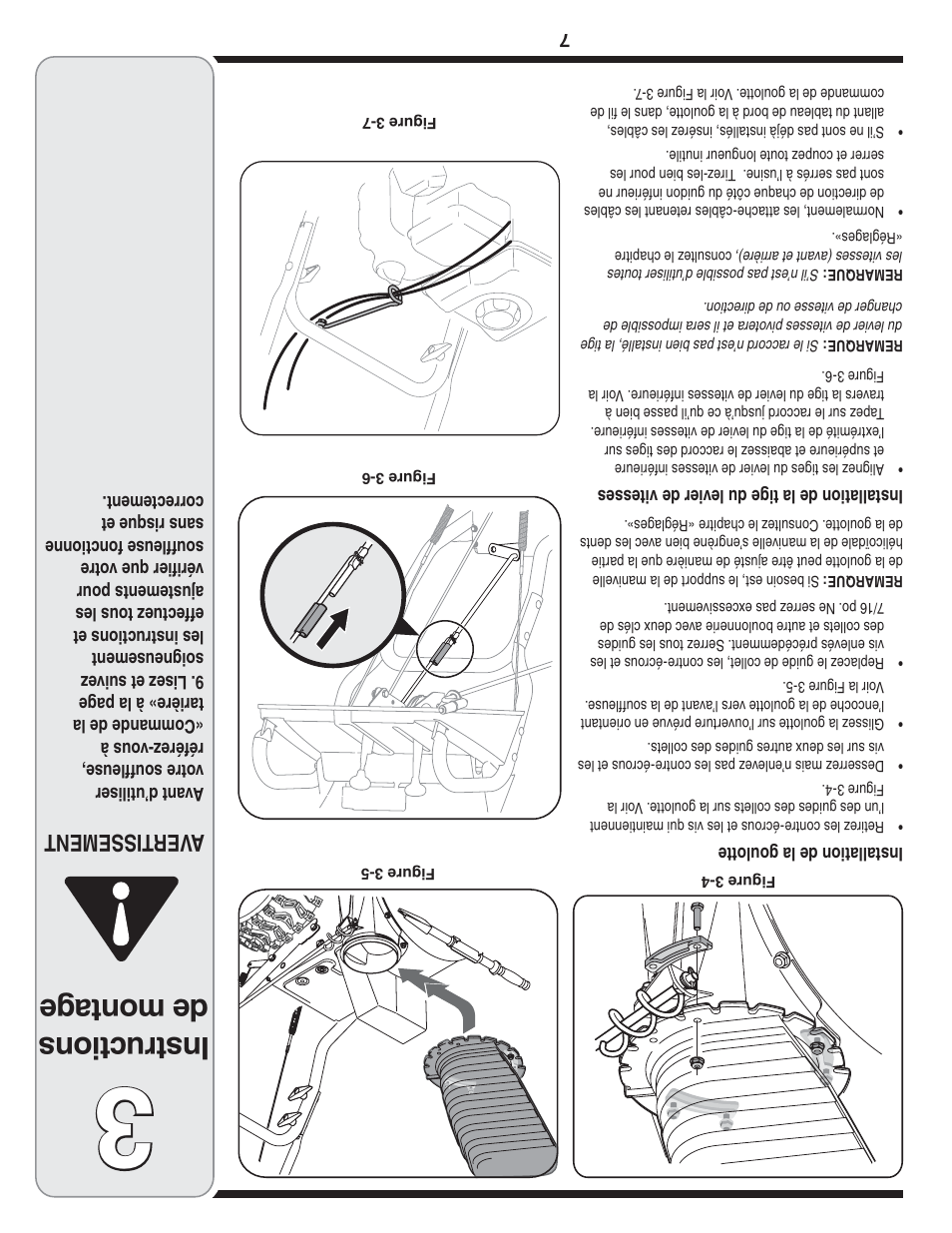 Ins tru ctio ns de montage, Aver tissement | MTD 769-04100 28 User Manual | Page 50 / 56