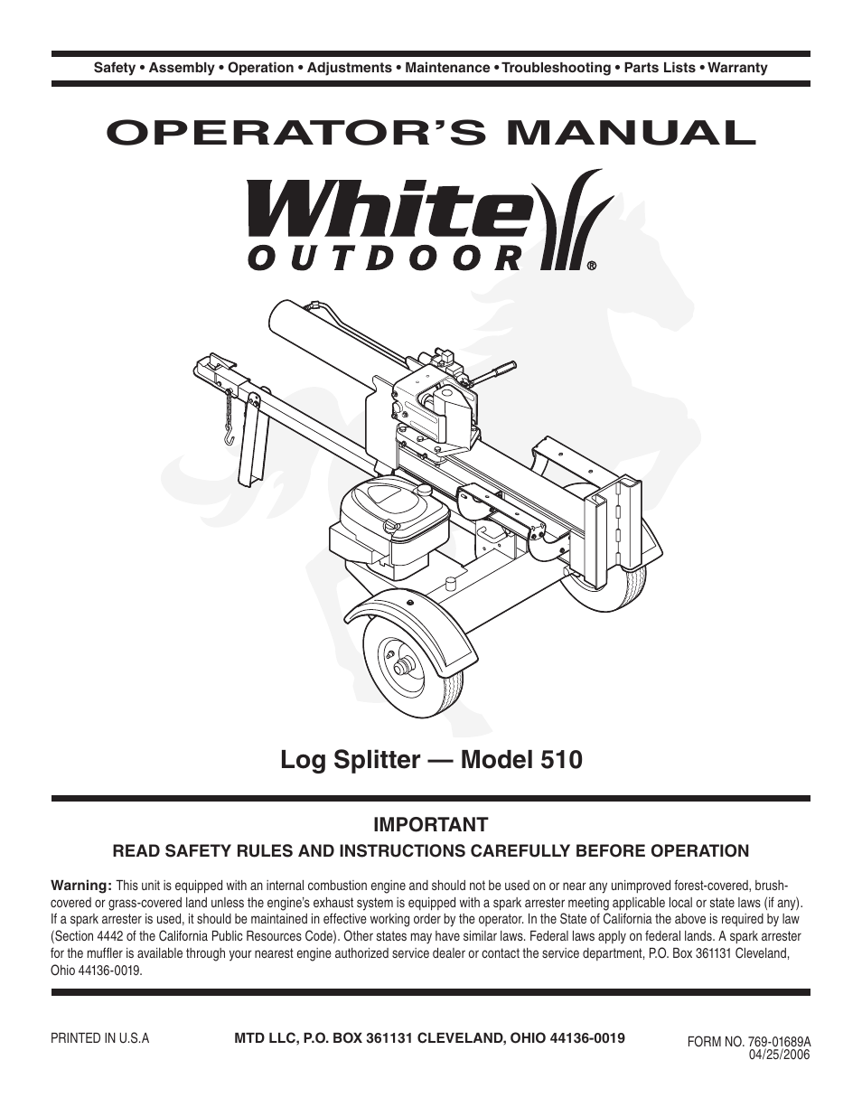 MTD 510 User Manual | 20 pages