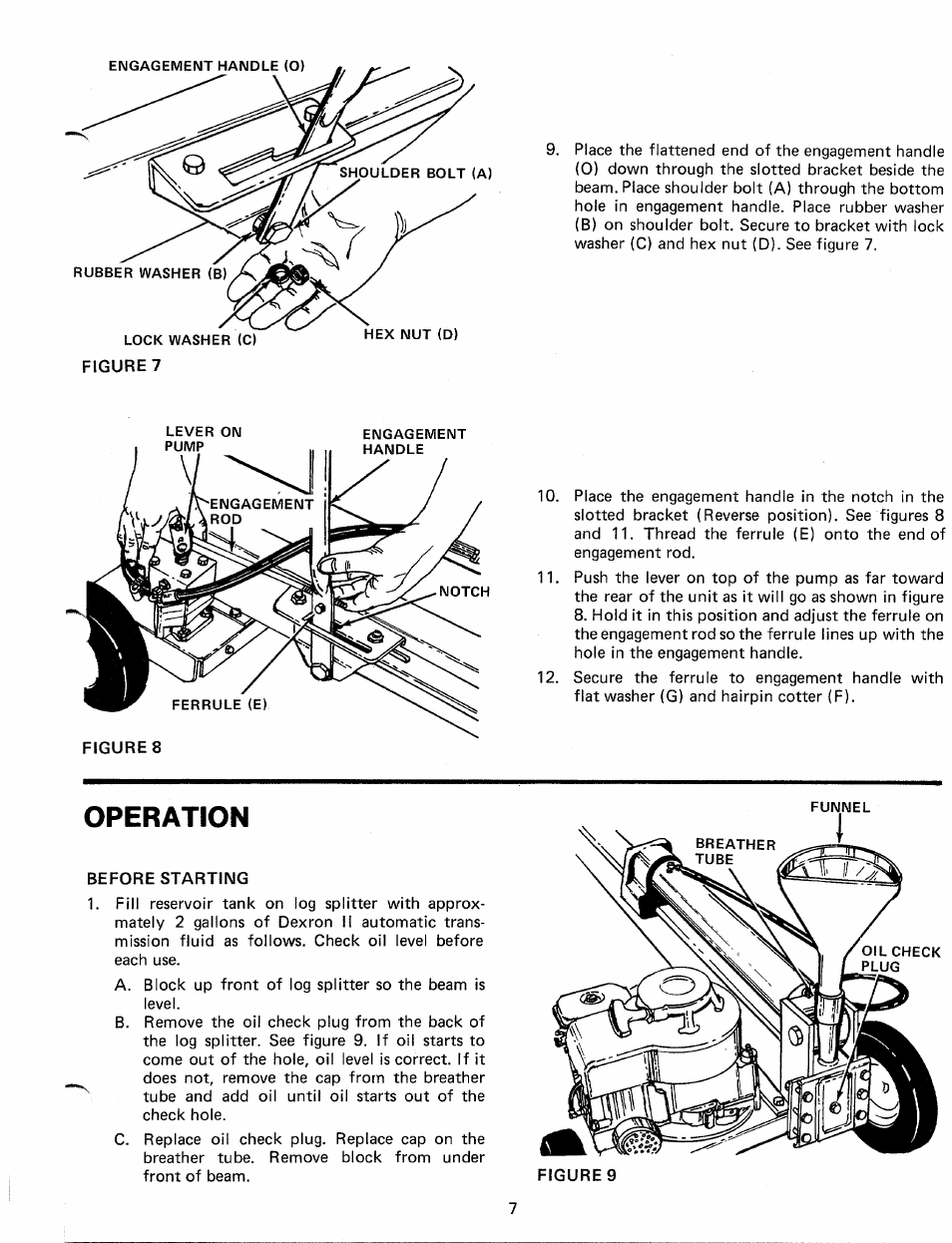 Operation, Before starting | MTD 24638S User Manual | Page 7 / 16