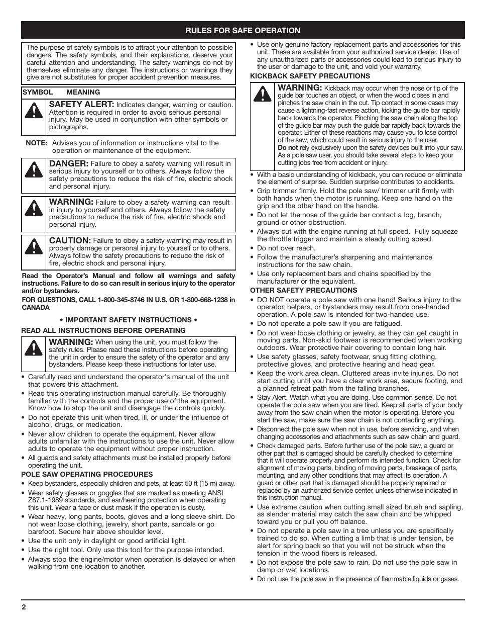 MTD PS720 User Manual | Page 2 / 20