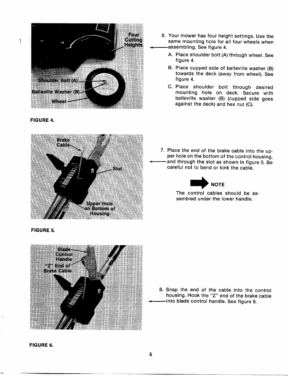 Note, Blade, Slot | MTD 113-011A User Manual | Page 5 / 16