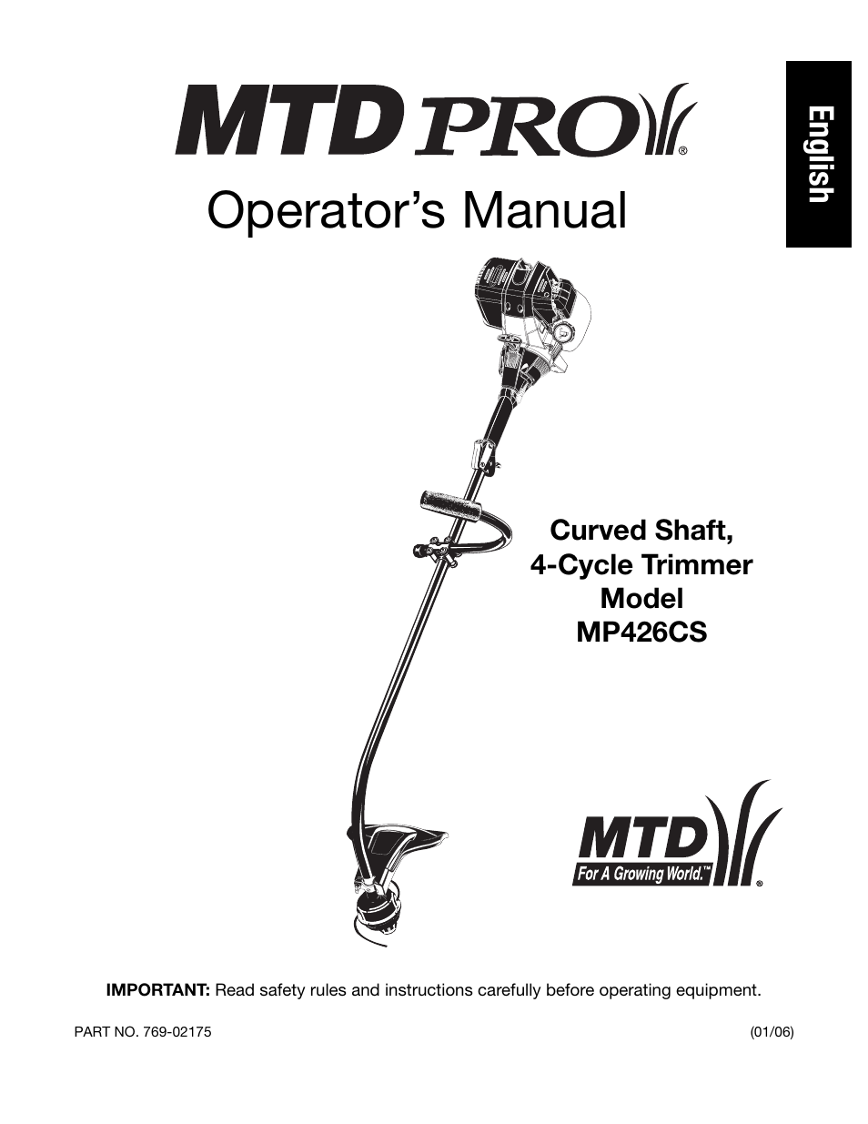 MTD MP426CS User Manual | 76 pages