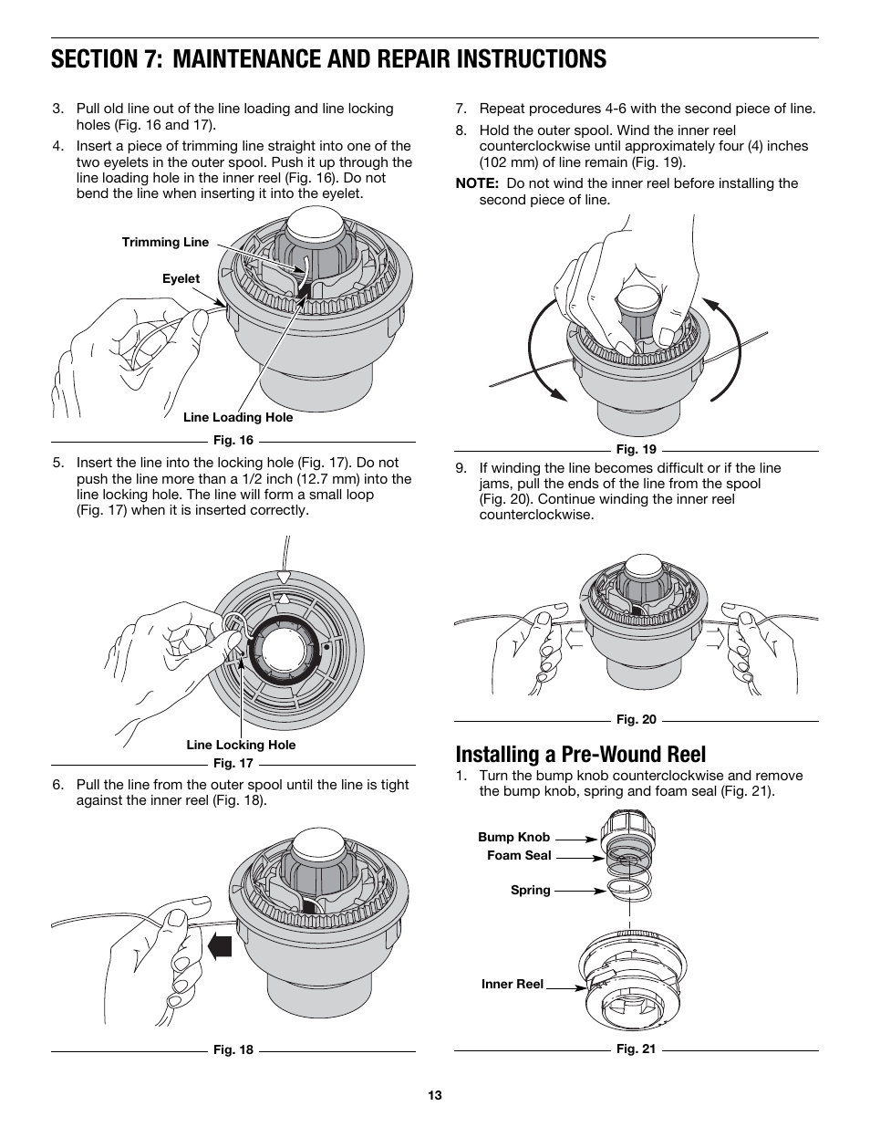 Installing a pre-wound reel | MTD MP426CS User Manual | Page 13 / 76