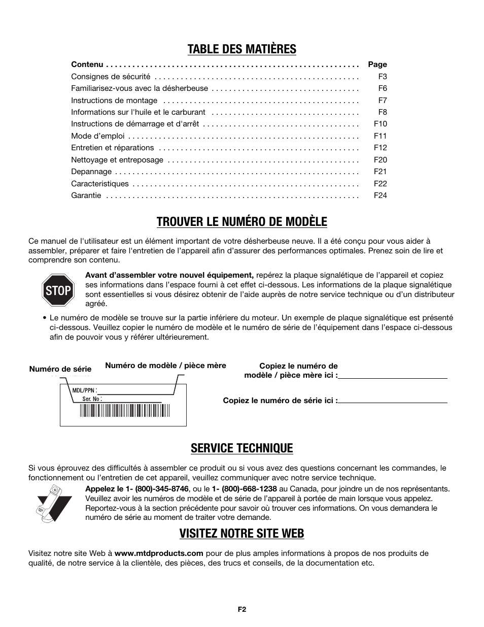 MTD MP426CS User Manual | Page 26 / 76