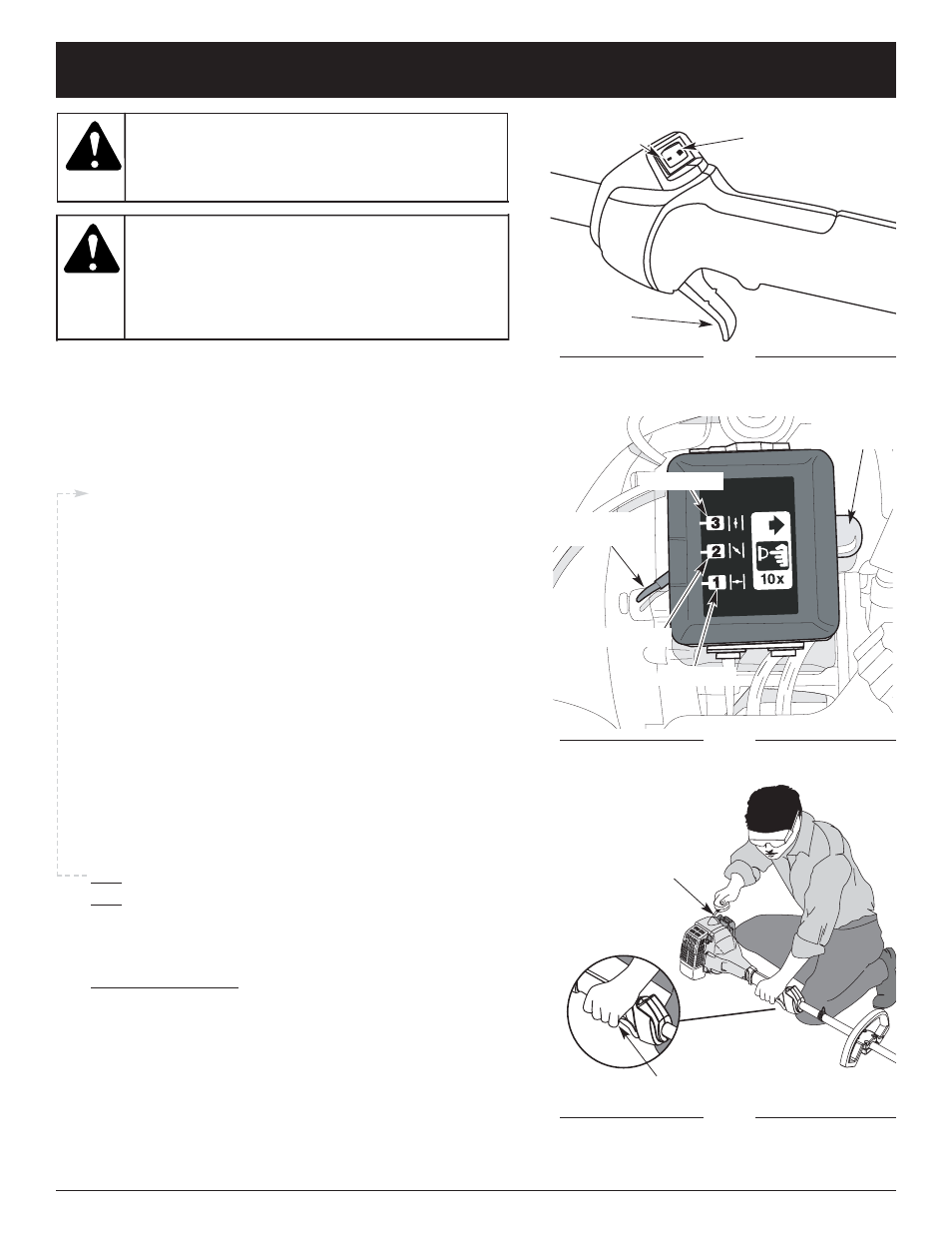 Advertencia, Instrucciones de arranque y apagado, Posición de arranque | MTD CC 3075 User Manual | Page 49 / 64