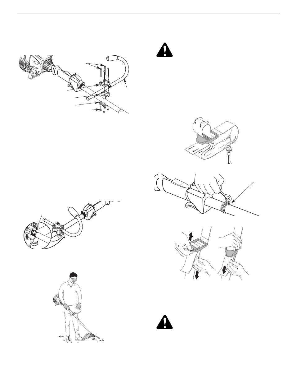 Installation et réglage de la poignée en j, Installer le harnais | MTD YM90 User Manual | Page 34 / 82