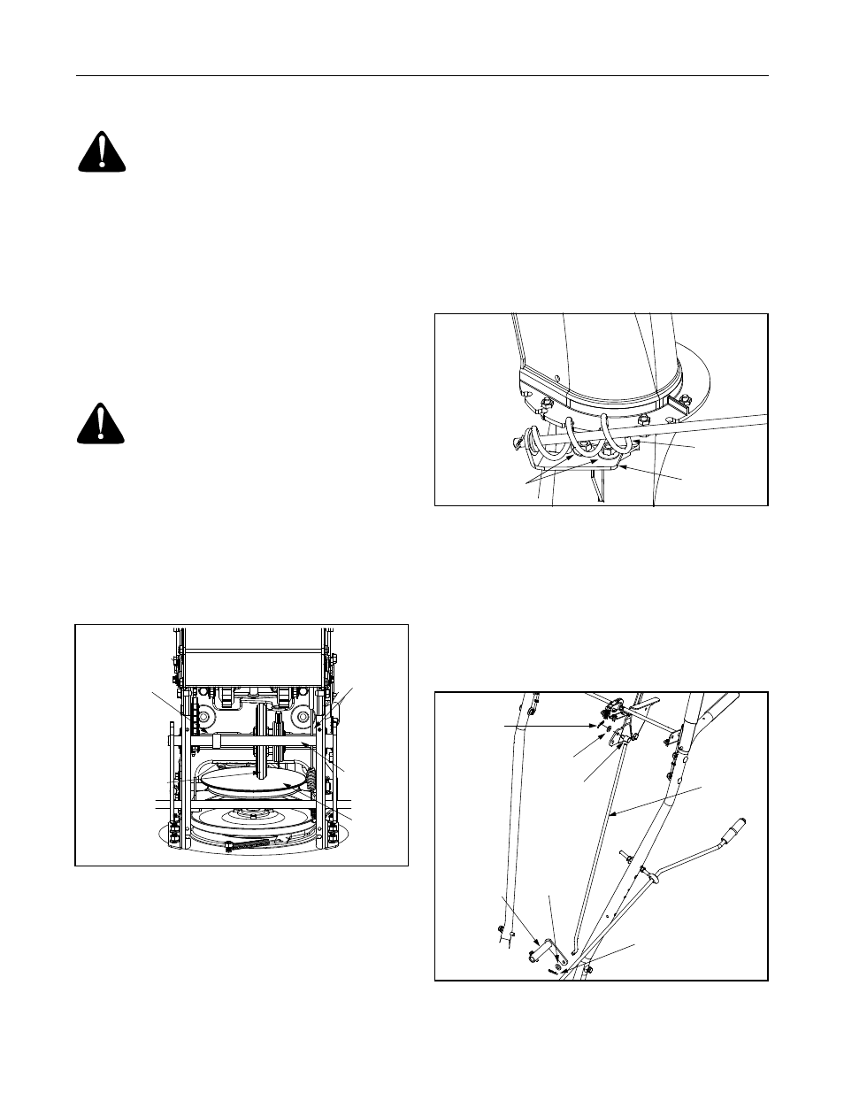 Auger control adjustment, Traction control adjustment, Shift rod adjustment | MTD E740F User Manual | Page 13 / 32