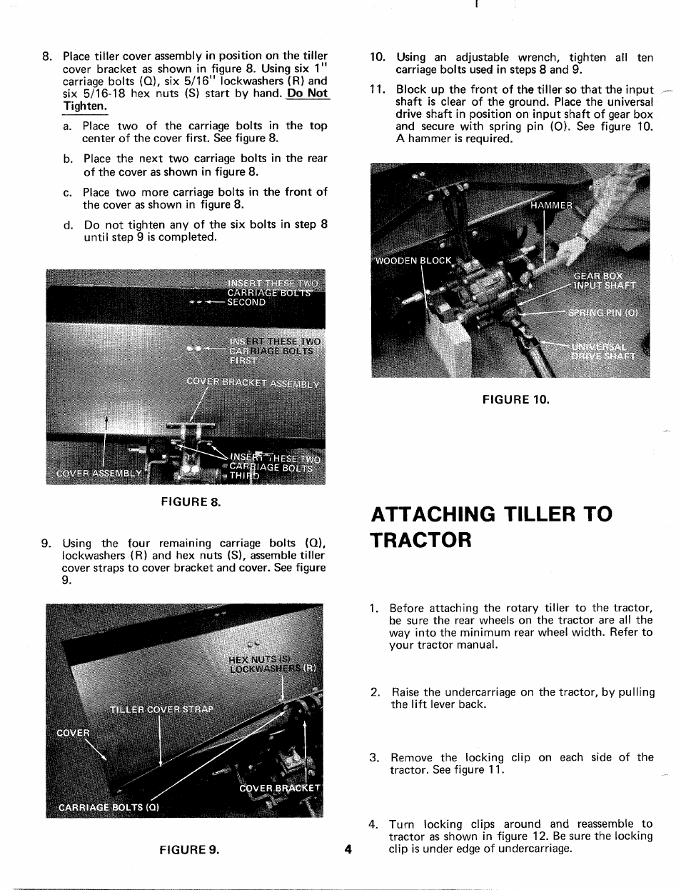 Attaching tiller to tractor | MTD 197-987A User Manual | Page 4 / 12