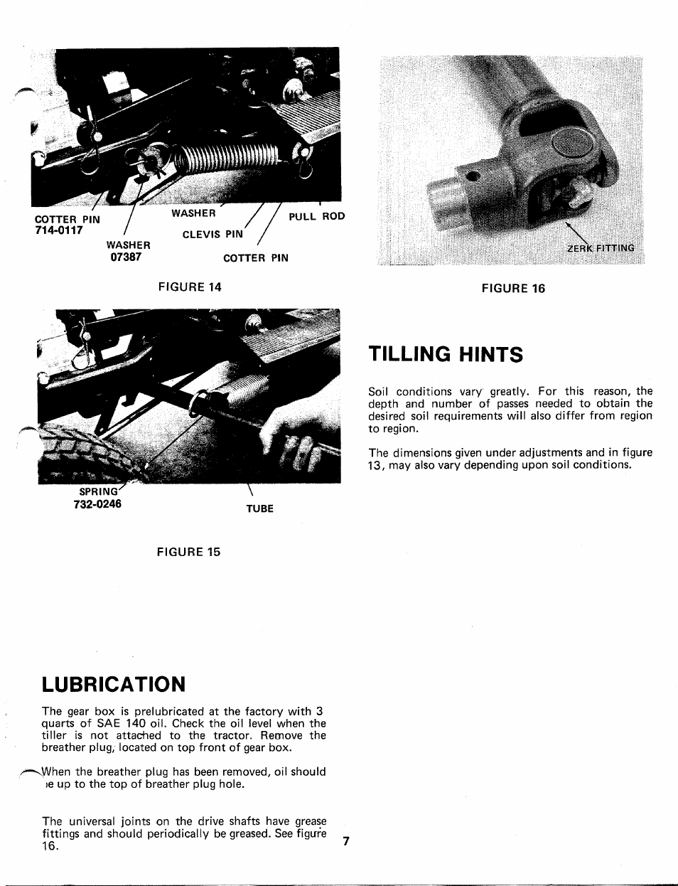 Tilling hints, Lubrication | MTD 197-987A User Manual | Page 7 / 12