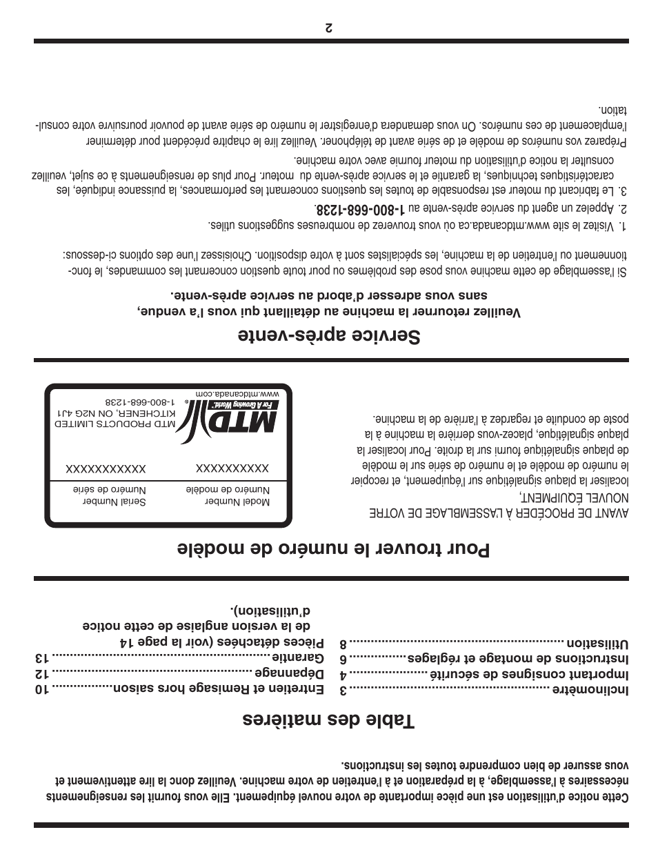 MTD 100 Series User Manual | Page 27 / 28