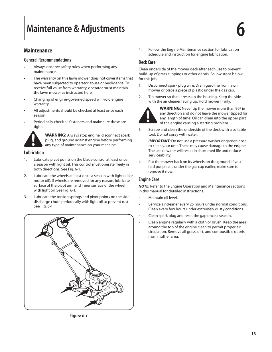 Maintenance & adjustments, Maintenance | MTD 08M User Manual | Page 13 / 56