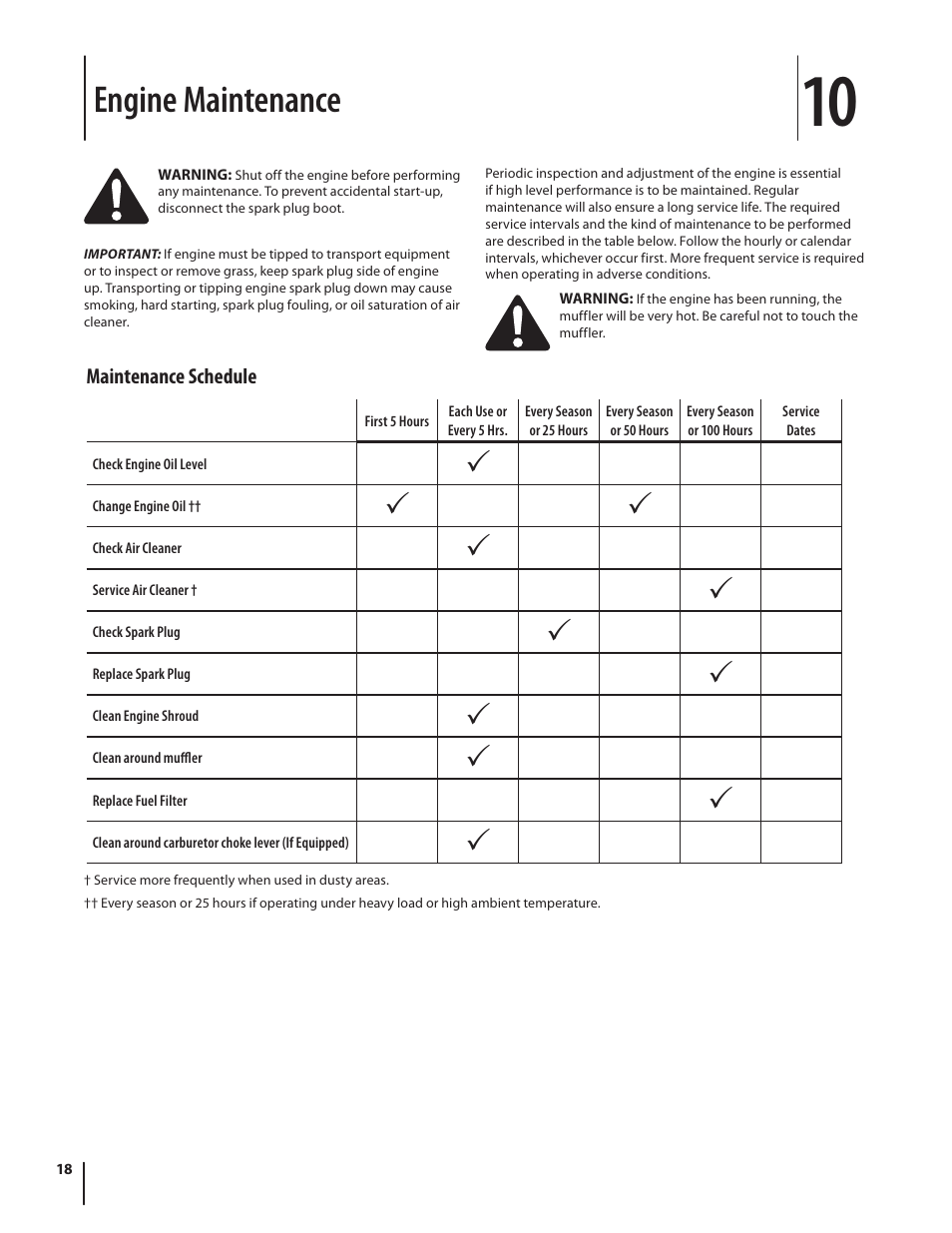 Engine maintenance | MTD 08M User Manual | Page 18 / 56