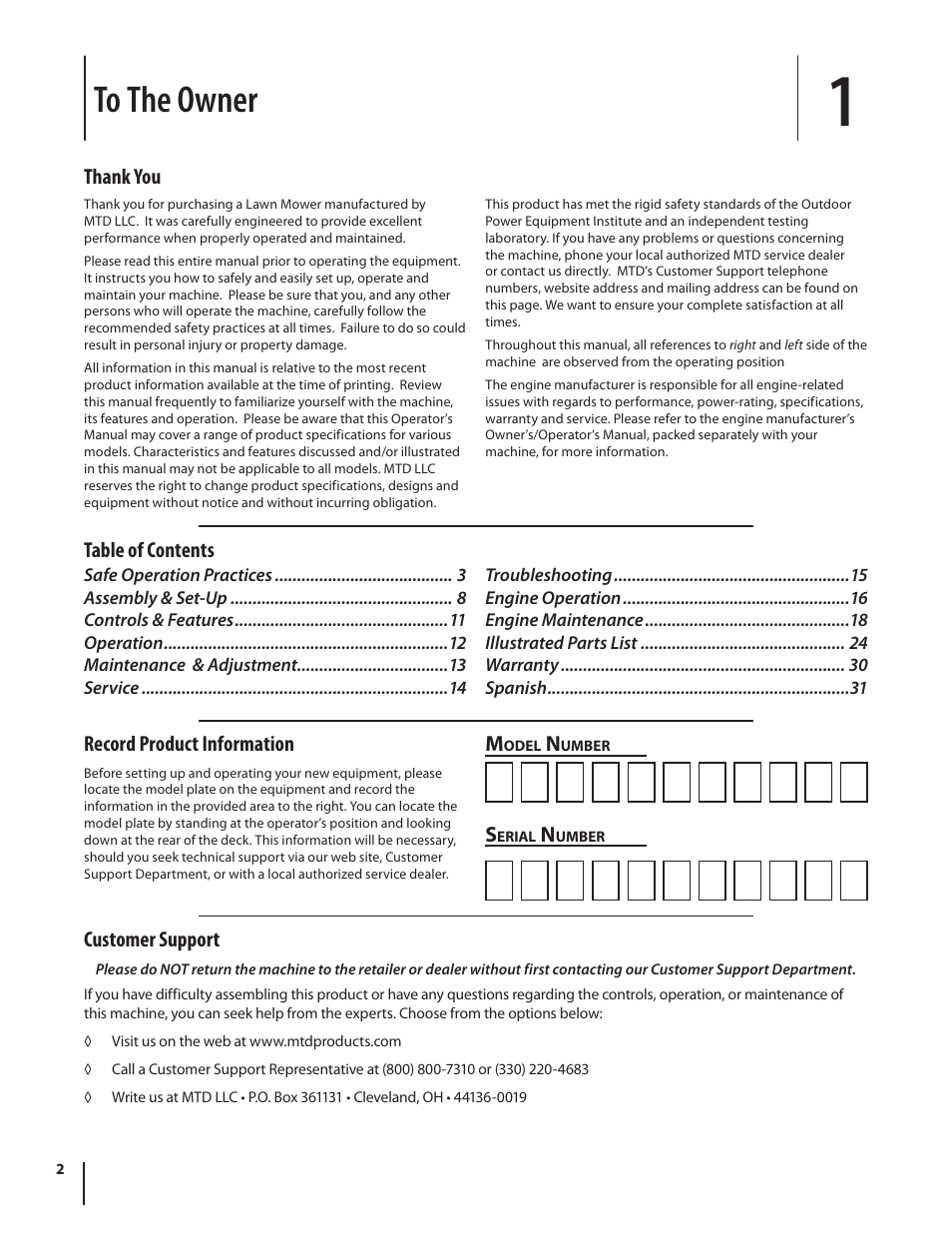 MTD 08M User Manual | Page 2 / 56