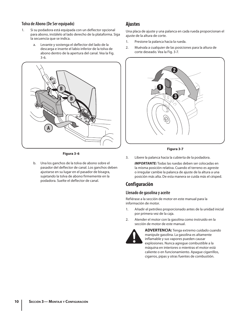 Ajustes, Configuraciòn | MTD 08M User Manual | Page 40 / 56