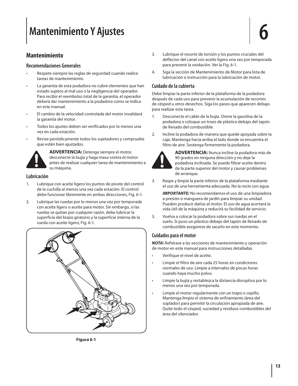 Mantenimiento y ajustes, Mantenimiento | MTD 08M User Manual | Page 43 / 56