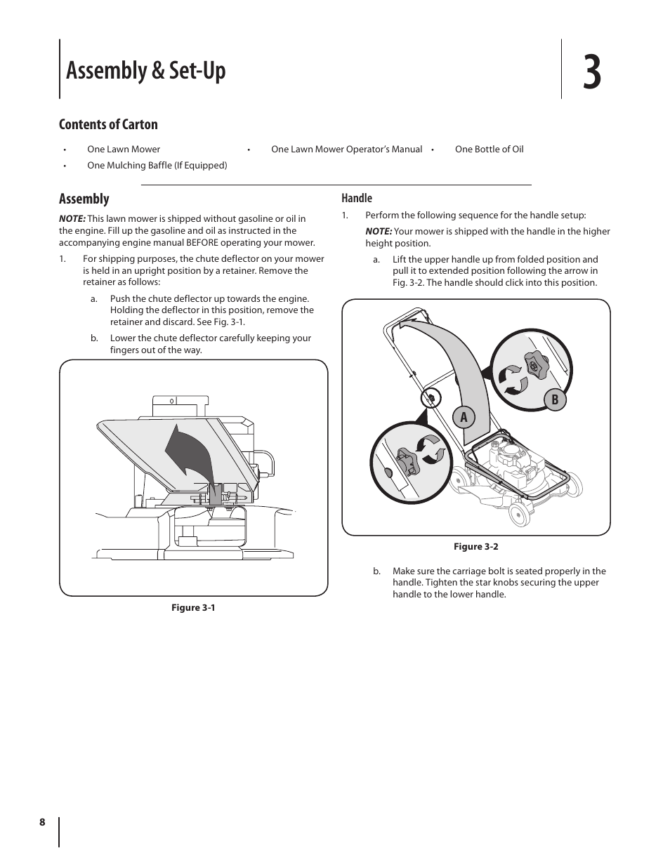 Assembly & set-up, Contents of carton, Assembly | MTD 08M User Manual | Page 8 / 56