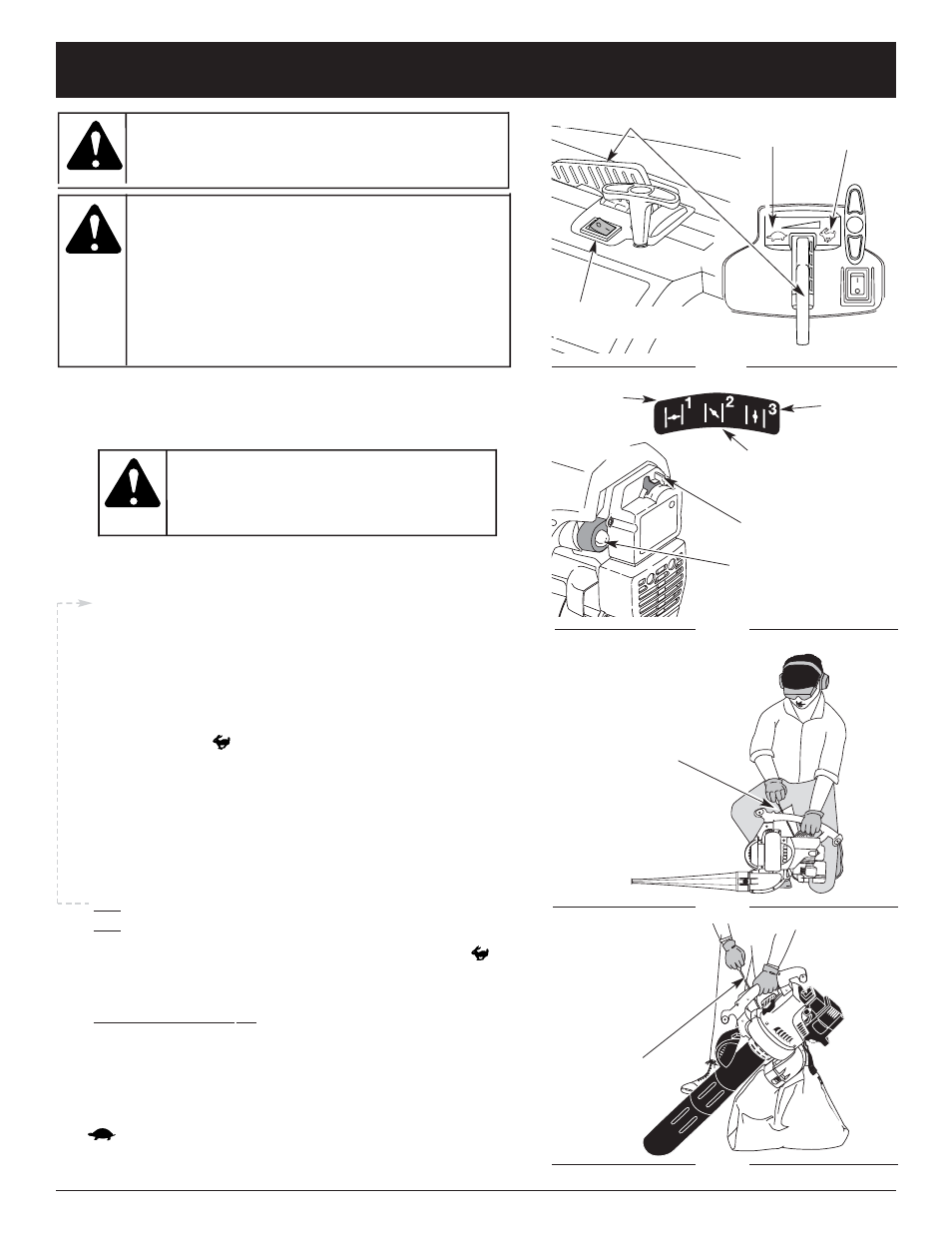 Advertencia, Instrucciones de arranque y apagado | MTD MB320BV User Manual | Page 58 / 72