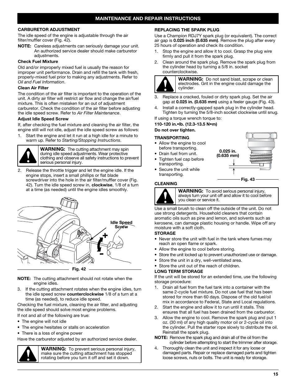 MTD Yard-Man YM90BC User Manual | Page 15 / 56