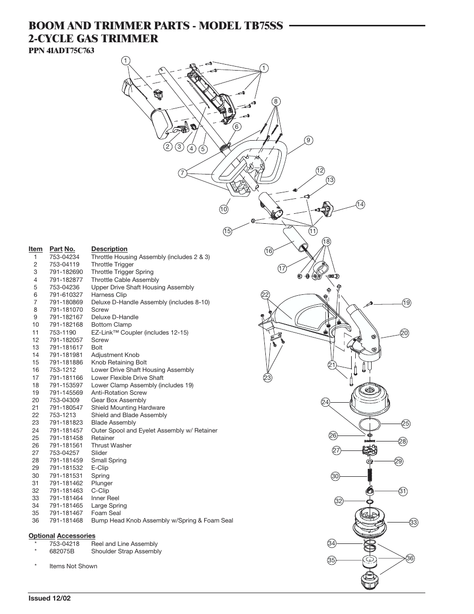 MTD Yard-Man TB75SS User Manual | Page 2 / 2