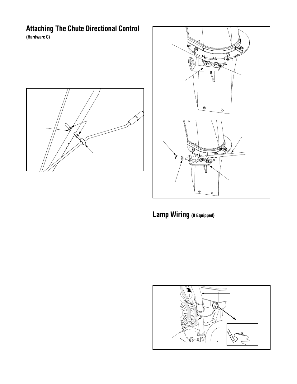Attaching the chute directional control, Lamp wiring | MTD 664G User Manual | Page 10 / 32