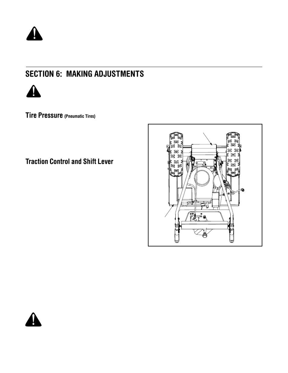 Tire pressure, Traction control and shift lever | MTD 664G User Manual | Page 15 / 32