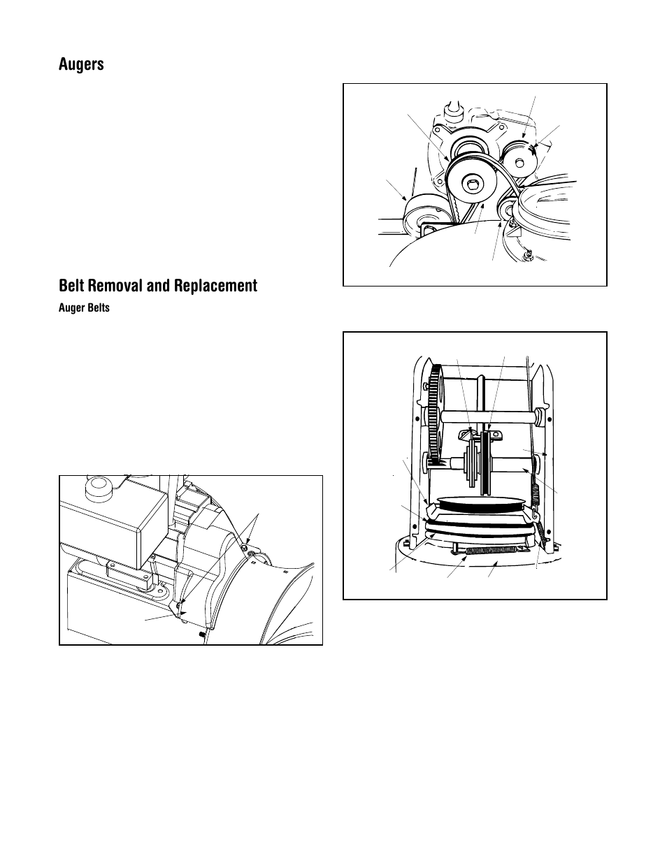 Augers, Belt removal and replacement | MTD 664G User Manual | Page 19 / 32