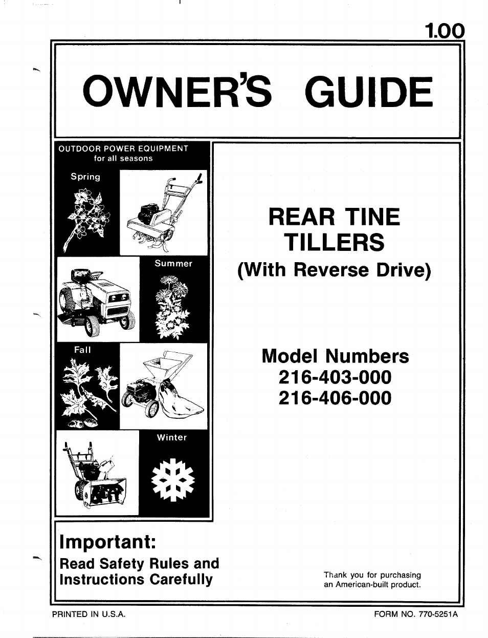 MTD 216-406-000 User Manual | 24 pages