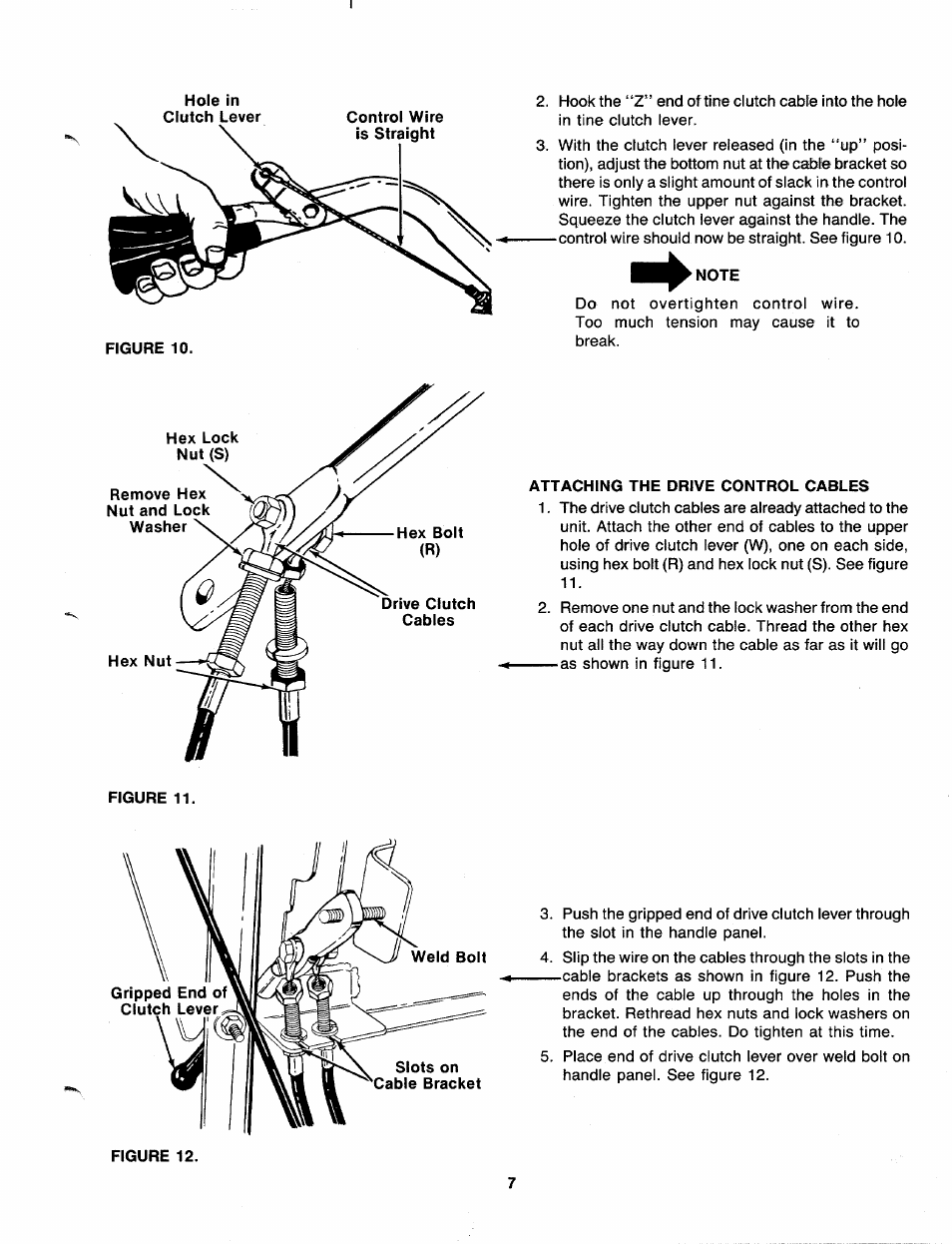 Note, Attaching the drive control cables | MTD 216-406-000 User Manual | Page 7 / 24