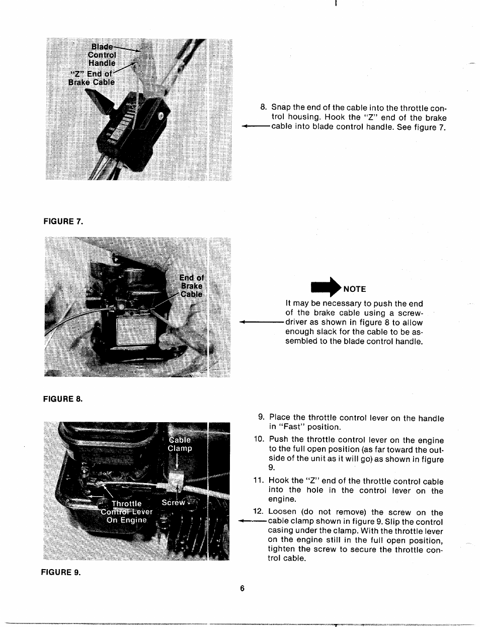 Blade, Note | MTD 113-050A User Manual | Page 6 / 16