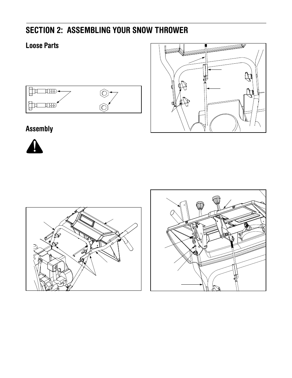 Loose parts, Assembly | MTD H660G User Manual | Page 5 / 24