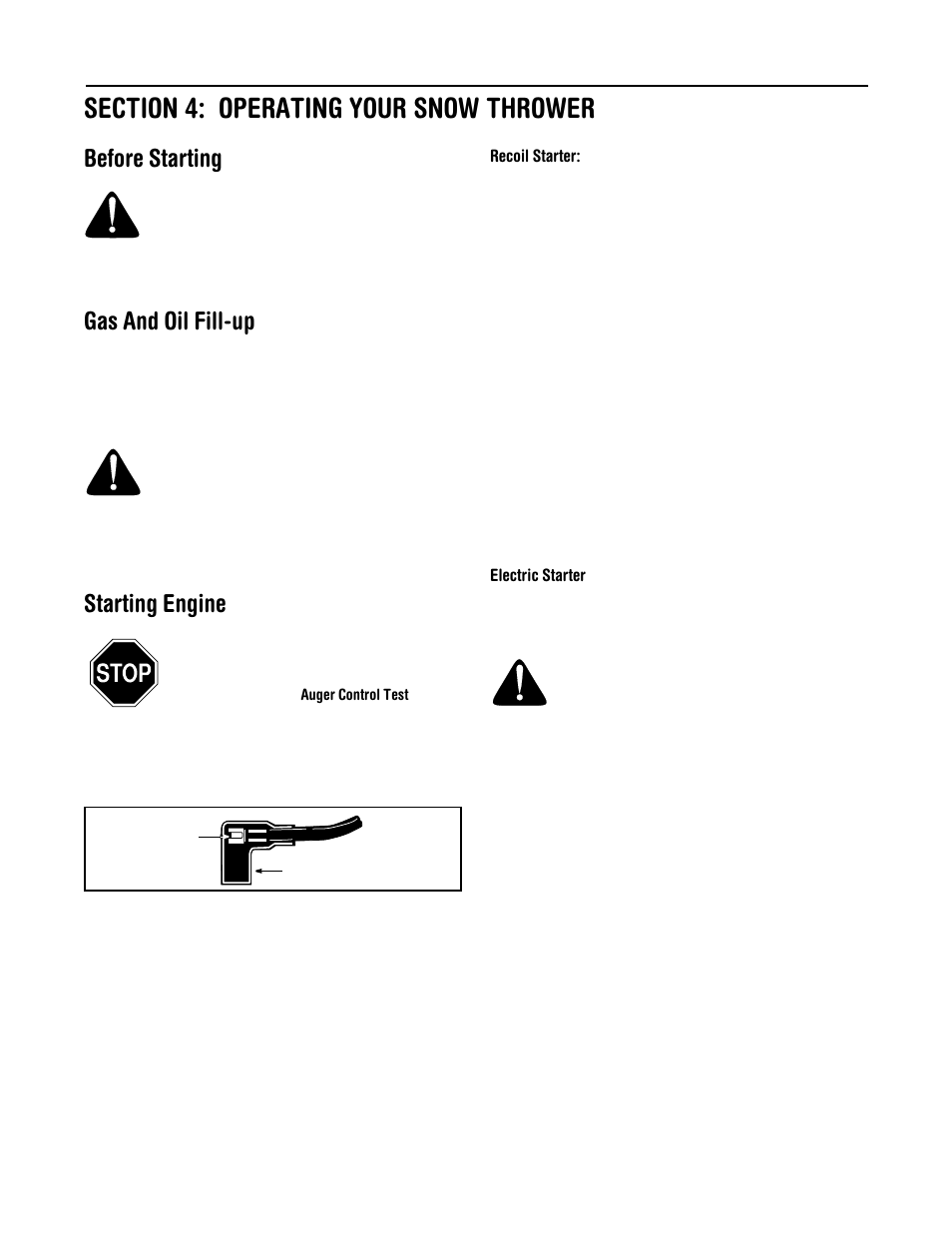 Before starting, Gas and oil fill-up, Starting engine | MTD H660G User Manual | Page 8 / 24