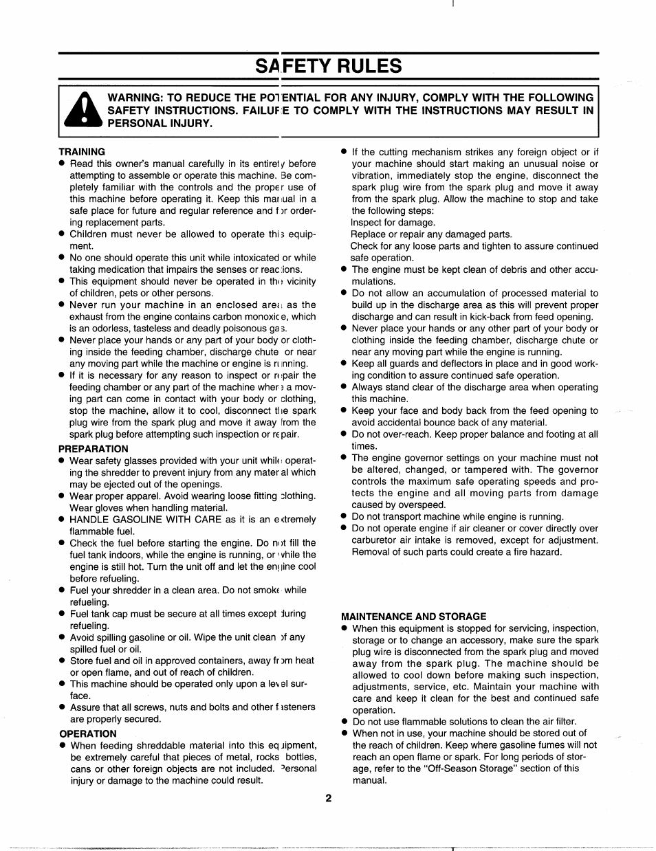 Safety rules | MTD 242A645-000 User Manual | Page 2 / 12