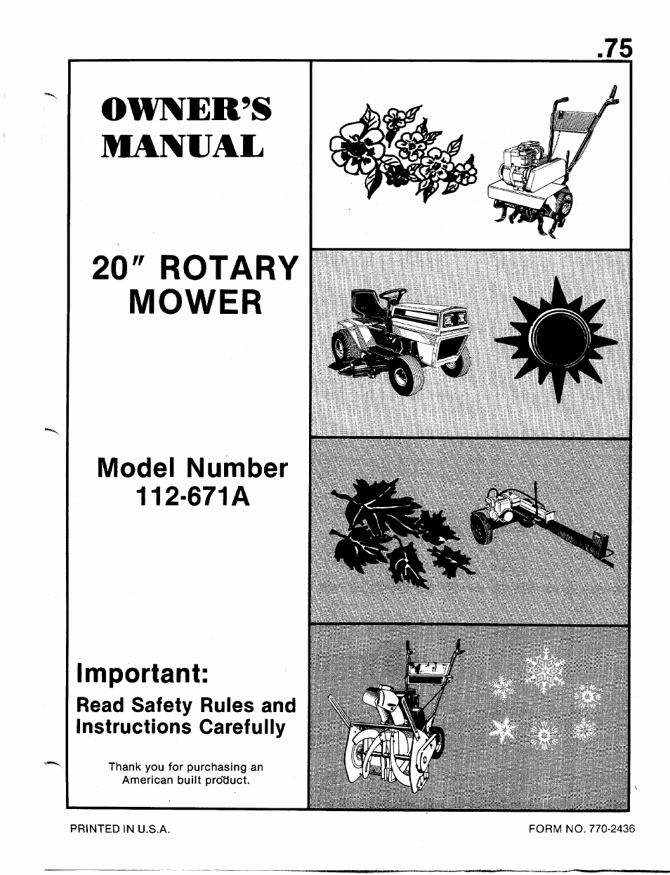 MTD 112-671A User Manual | 12 pages