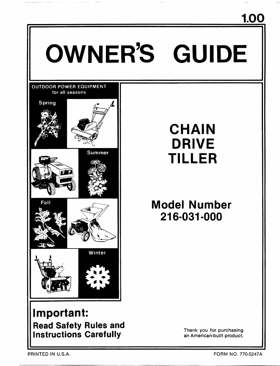 MTD 216-031-000 User Manual | 16 pages