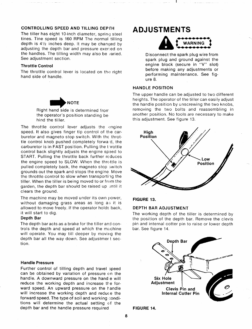 Adjustments | MTD 216-031-000 User Manual | Page 8 / 16