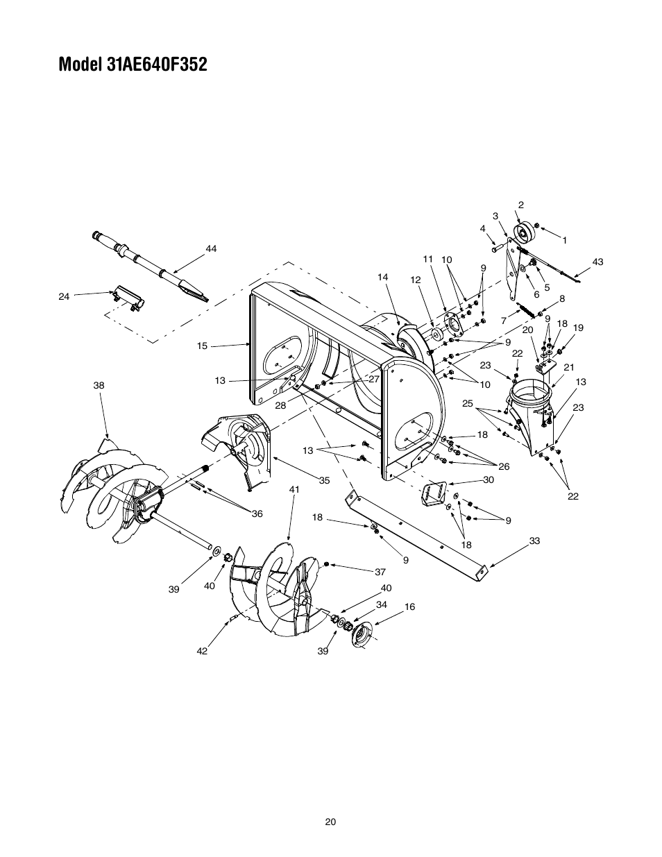 MTD 31AE640F352 User Manual | Page 20 / 24