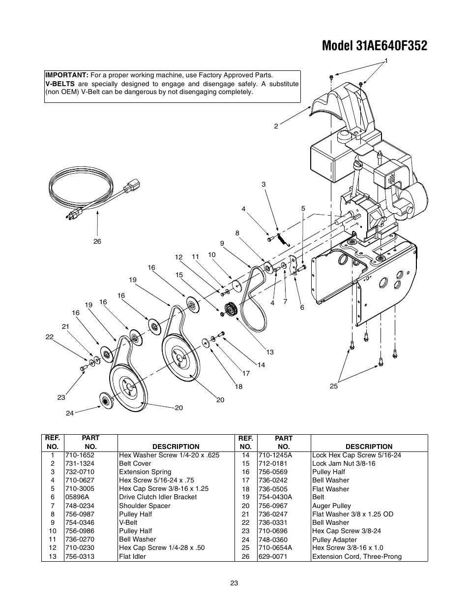 MTD 31AE640F352 User Manual | Page 23 / 24